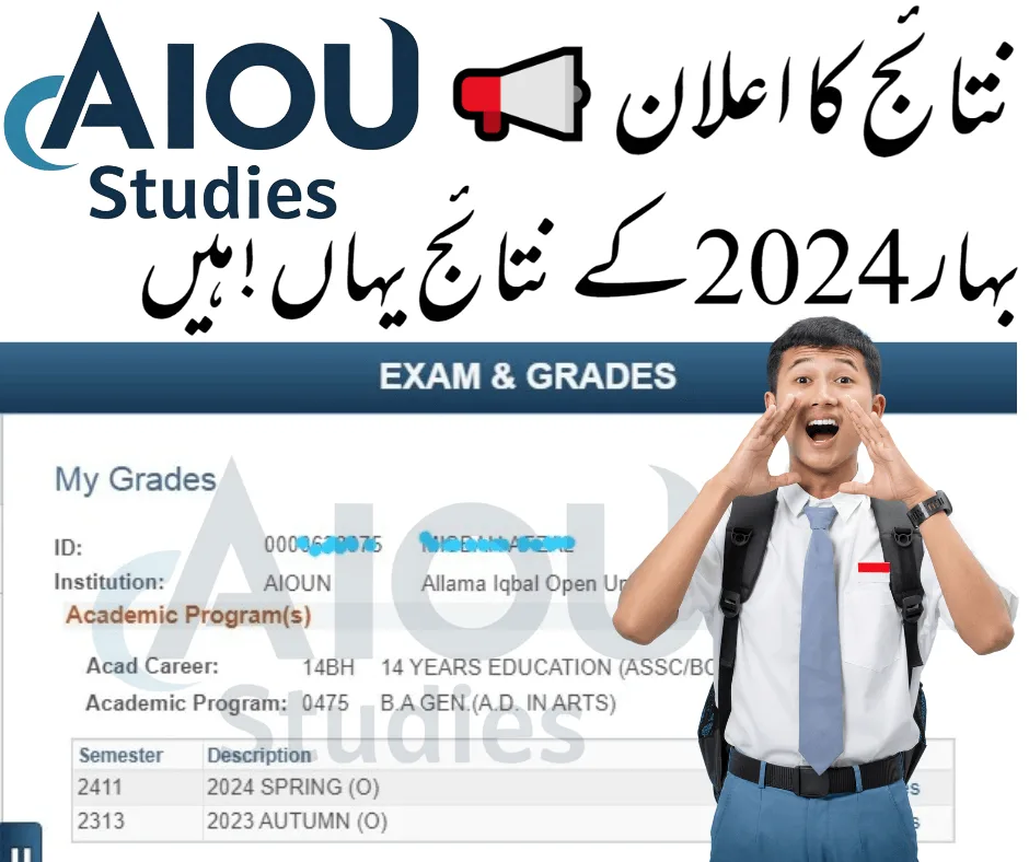 AIOU result autumn 2025 for BA Programs - Check Allama Iqbal Open University Bachelor of Arts Grades Online, Access Student Portal for Semester Scores, and View Academic Performance.