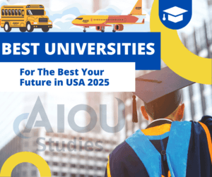 the best social science universities in the USA, featuring icons of academic buildings, graduation caps, and a map of the United States with highlighted university locations.